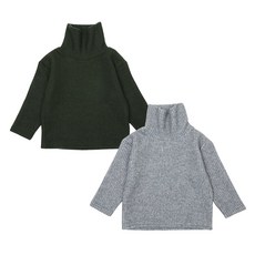 Rainbow Kids 兒童羅紋針織高領T恤2件組