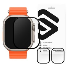 SPACE SHIELD Apple Watch 相容 Armor Flex PMMA 全覆蓋螢幕保護貼 49mm 3入, 1個, 透明