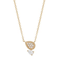 새미쥬얼리 여성용 14k 드롭포인트 큐빅 목걸이 + 쇼핑백