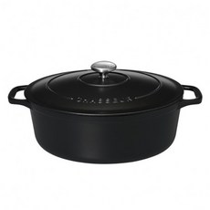차세르 타원형 꼬꼬떼 냄비 33 x 26 cm, 33cm, 블랙, 1개