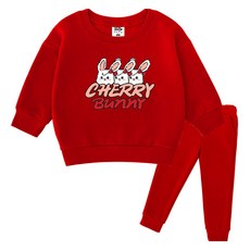KIDSCREW 兒童櫻桃兔子上衣下著套裝