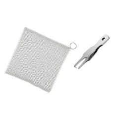 모나코올리브 프리미엄 316L 스텐 링 수세미 15cm + 링오프너 세트, 실버, 1세트