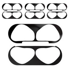스페이스쉴드 에어팟 호환 아머 플렉스 철가루 방지 보호 스티커 4p 세트, 블랙, 1세트, 에어팟 프로 2/1 세대