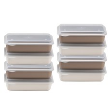 Ahtty home 備餐單層便當盒, 奶油 + 巧克力, 8個