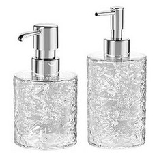 MONACO OLIVE 香德里埃 圓形洗劑分裝瓶 300ml + 400ml 套組, 透明, 1套