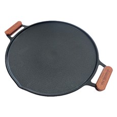 시샘 통주물 고기불판 인덕션 그리들팬 + 우드 손잡이 세트, 30cm, 1세트