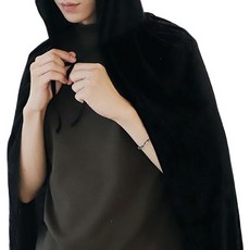 Stupid 高級天鵝絨連帽斗篷, 黑色, 1個