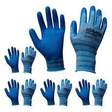 GMG 雙手戴乳膠塗層手套 M W2002, 5組, 隨機出貨