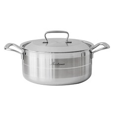 Montreux IH爐適用5層不鏽鋼附蓋雙耳湯鍋, 銀色, 24cm, 1個