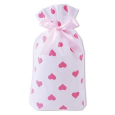 아이엔피 핑크 하트 리본 구디백 중 15 x 23 + 7 cm, 50개입, 1개