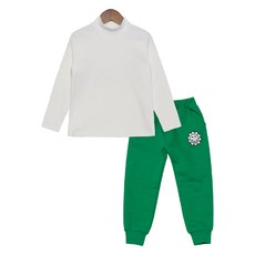 Uravi 兒童高領T恤 + 刺繡基本長褲套組