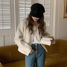 andstyle 女款 Liaju 金色鈕扣經典花呢夾克 263695