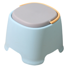 더자카 라운드 손잡이 투톤 욕실의자, 블루