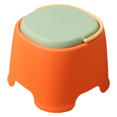 THE ZAKKA 圓形手把雙色浴室椅, 橘色