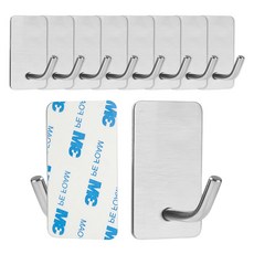 HelloKitchen 居家多用途304不鏽鋼掛鉤, 銀色, 10個