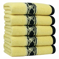 송월타월 스누피 플레이필드 세면타월 150g 30수 코마사, 옐로우, 5개