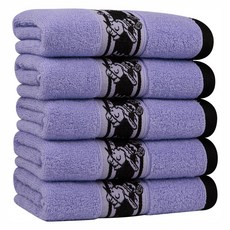 송월타월 스누피 플레이 필드 세면타월 150g 30수 코마사, 퍼플, 5개