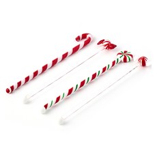 Modern House XMAS Merity Party 玻璃攪拌棒 4 件套, 1組, 糖果