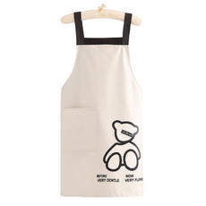 Simple Line 防水小熊多功能圍裙, 白色, 1個