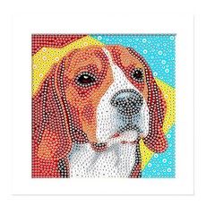 Momofix Painting 寶石十字繡 DIY 套組 15 x 15 cm, DA16 獵狐犬, 1套