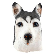 仿真帥氣哈士奇頭套 36*27*31cm, 黑色, 1個
