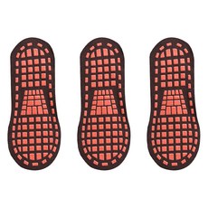 Edelin 女性柔軟防滑瑜伽皮拉提斯襪, 3個, 咖啡色