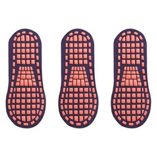 Edelin 女性柔軟防滑瑜珈皮拉提斯襪, 3個, 深紫色