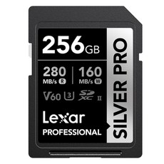 Lexar 雷克沙 SD SILVER PRO V60 4K 記憶卡 支援 Canon 索尼 尼康 富士 相機, 1個, 256GB