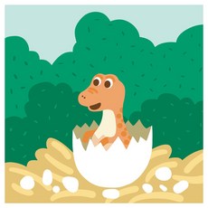 모모픽스페인팅 DIY 유화그리기 25 x 25 cm, 아기공룡(B07), 1개