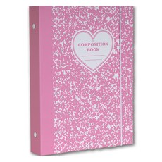 lucalab Composition A5 25R 6孔 白色環 硬殼封面 + 綁帶, 粉紅色, 1個