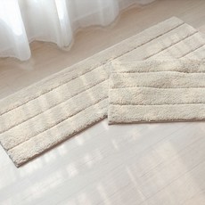 Living Plus 高品質頂級多用途防滑超細纖維地墊 2件組, 米色, 1個