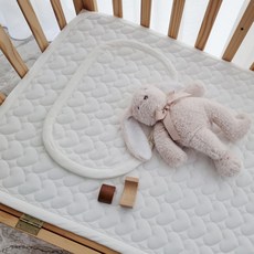 아이레빗유아순면도톰하트양면 침대패드+베개패드세트, 순면 도톰 하트