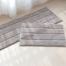 Living Plus 高品質頂級多用途防滑超細纖維地墊 2件組, 摩卡棕色, 1個