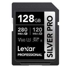 Lexar 雷克沙 SD SILVER PRO V60 4K 記憶卡 支援 Canon 索尼 尼康 富士 相機, 1個, 128GB