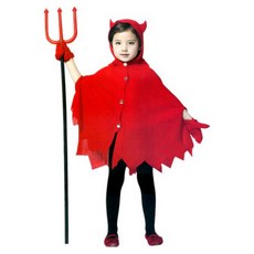 Stupid 兒童可愛惡魔服裝 斗篷 + 手套組, 紅色, 1套