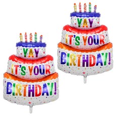 PARTYSHOW 3層蛋糕鋁箔氣球 超特大型, 2個, 混合顏色