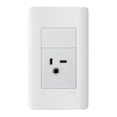 Schneider Electric 施耐德電機 ZENcelo系列 250V 單插座 附接地極 經典白, 1個