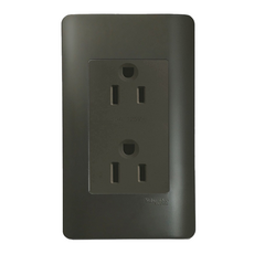 Schneider Electric 施耐德電機 ZENcelo系列 雙插座 附接地極 鐵灰色, 1個