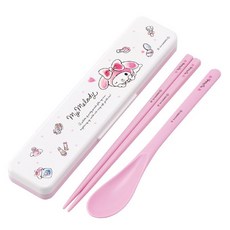 Skater 便當餐具組 CCS3SAAG, 美樂蒂24FW, 湯匙 + 筷子 + 收納盒, 1套