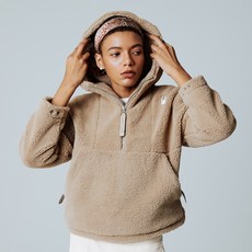 스파이더 여성용 플리스 반집업 오버핏 후디