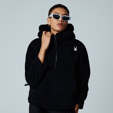 SPYDER 女款刷毛半拉鍊寬鬆連帽衫