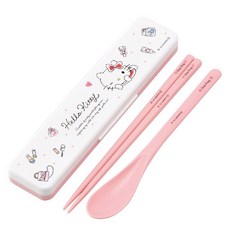 Skater 便當餐具組 CCS3SAAG, Hello Kitty 24FW, 湯匙 + 筷子 + 收納盒, 1套