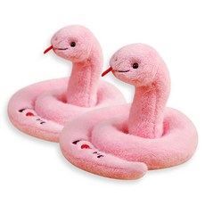 Home Flow 2025年青蛇年乙巳年蛇情侶玩偶 2入, 粉紅蛇