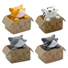 World Clean 盒裝貓咪公仔4件組, 混合顏色