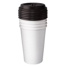 블룸엣홈 카페 무지 종이컵 390ml x 25p + 블랙 뚜껑 25p 세트, 1세트