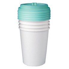블룸엣홈 무지 종이컵 300ml 25p + 민트 평뚜껑 25p 세트, 1세트