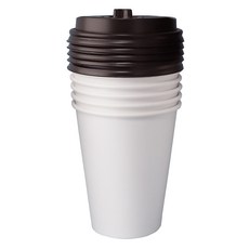 블룸엣홈 카페 무지 종이컵 240ml x 25p + 블랙 뚜껑 25p 세트, 1세트