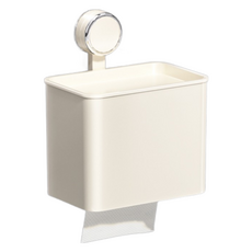 PEONIST 壁掛式防水方形衛生紙盒架, 奶油色, 1個