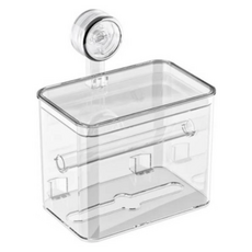 PEONIST 壁掛式防水方形衛生紙盒架, 透明, 1個