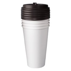 Bloom at home 咖啡廳素色紙杯 480ml x 25入 + 黑色杯蓋 25入組, 1套